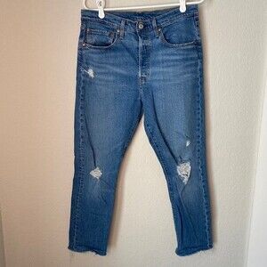 Levi’s 501 Skinny Distressed High Rise Ankle Jeans - Size 30 - EUC